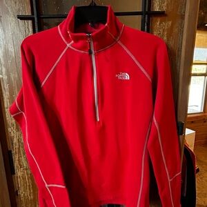 The North Face Melon/Red, Half-Zip Pullover